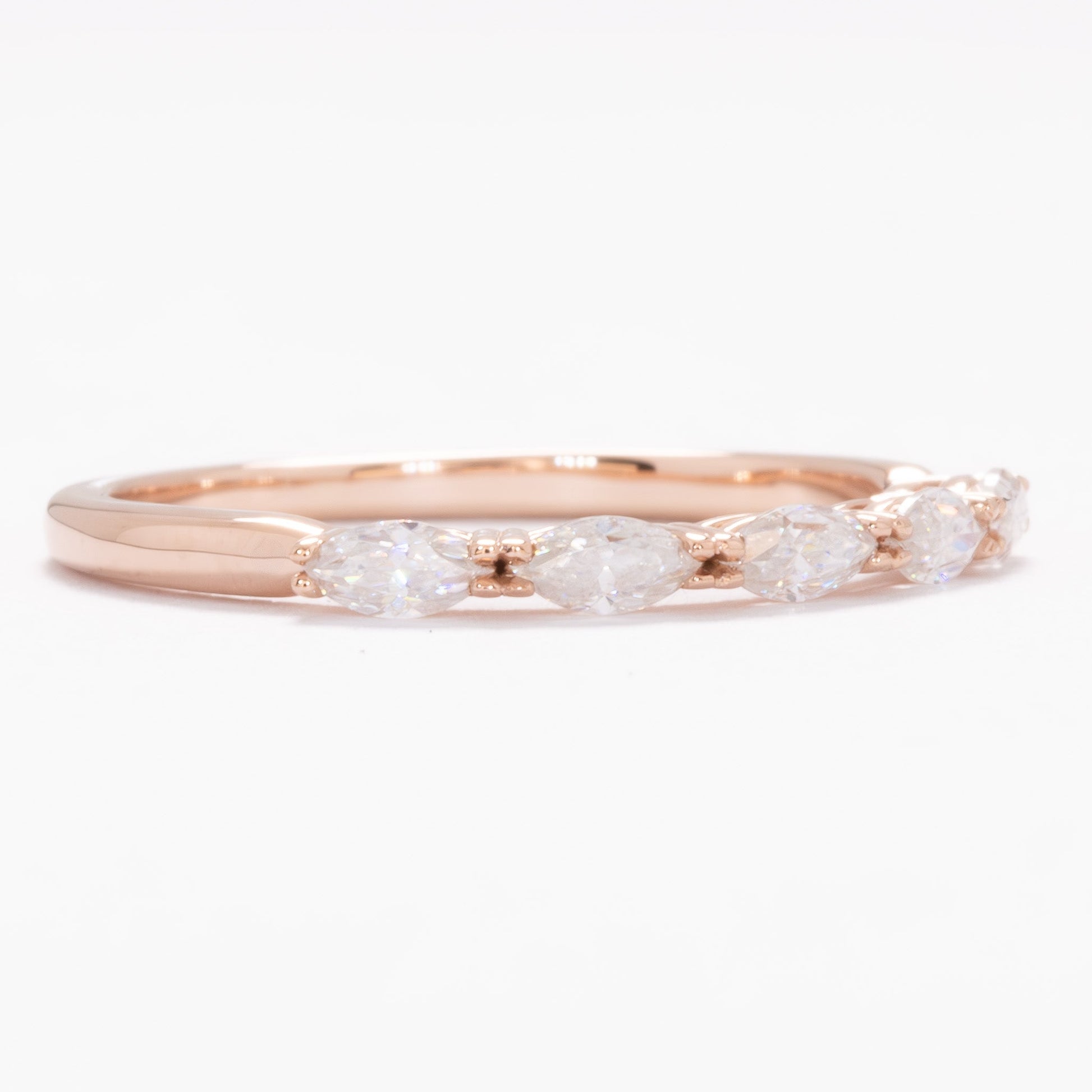 gemma stacking band with marquise moissanites