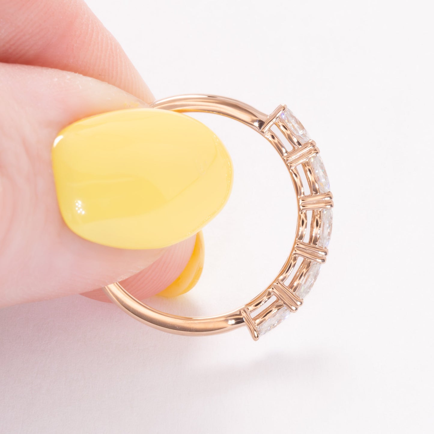gemma stacking band with marquise moissanites