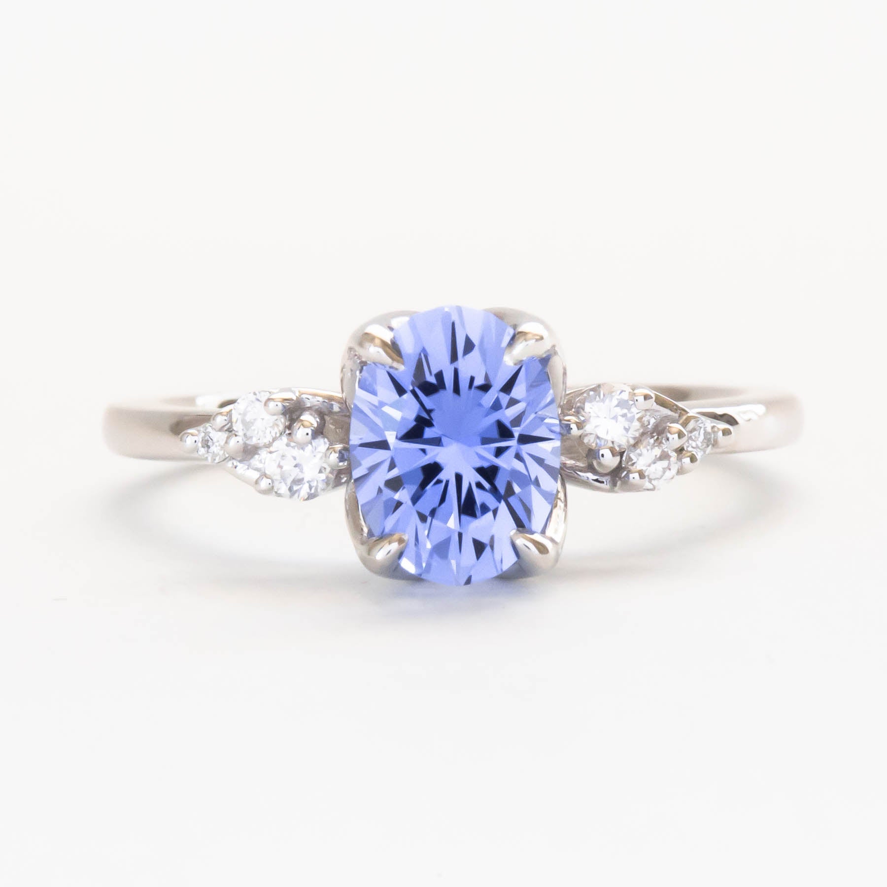 blue lab sapphire oval engagement ring, nature inspired