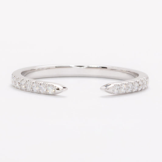 juliette open band in white gold with lab diamonds
