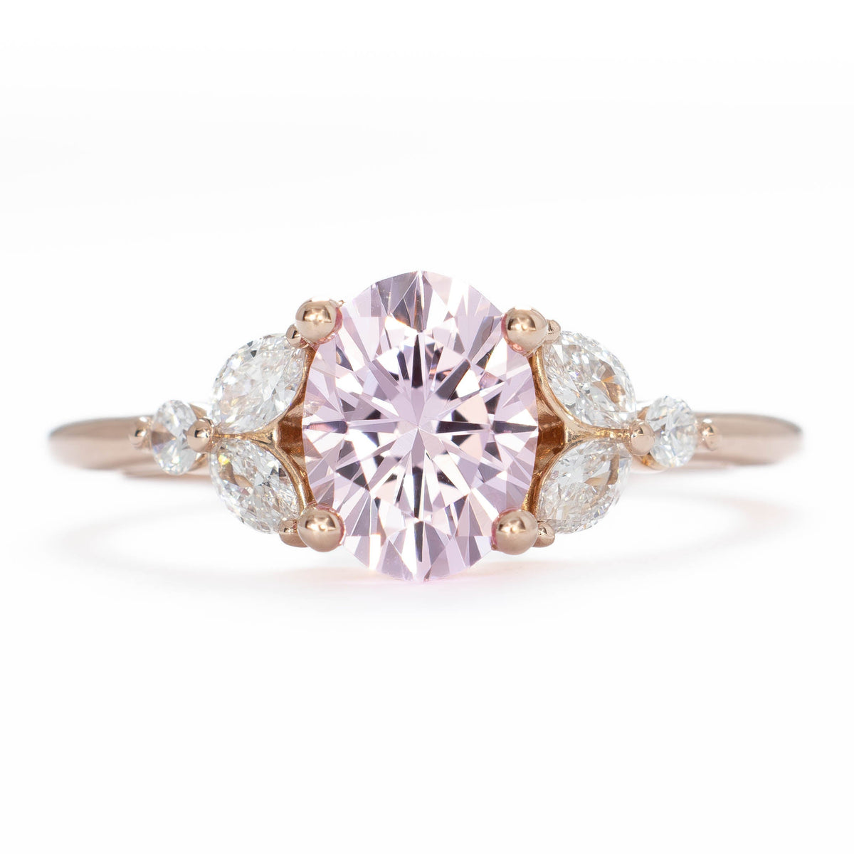 lili nature inspired ring in yellow gold with oval lab gem