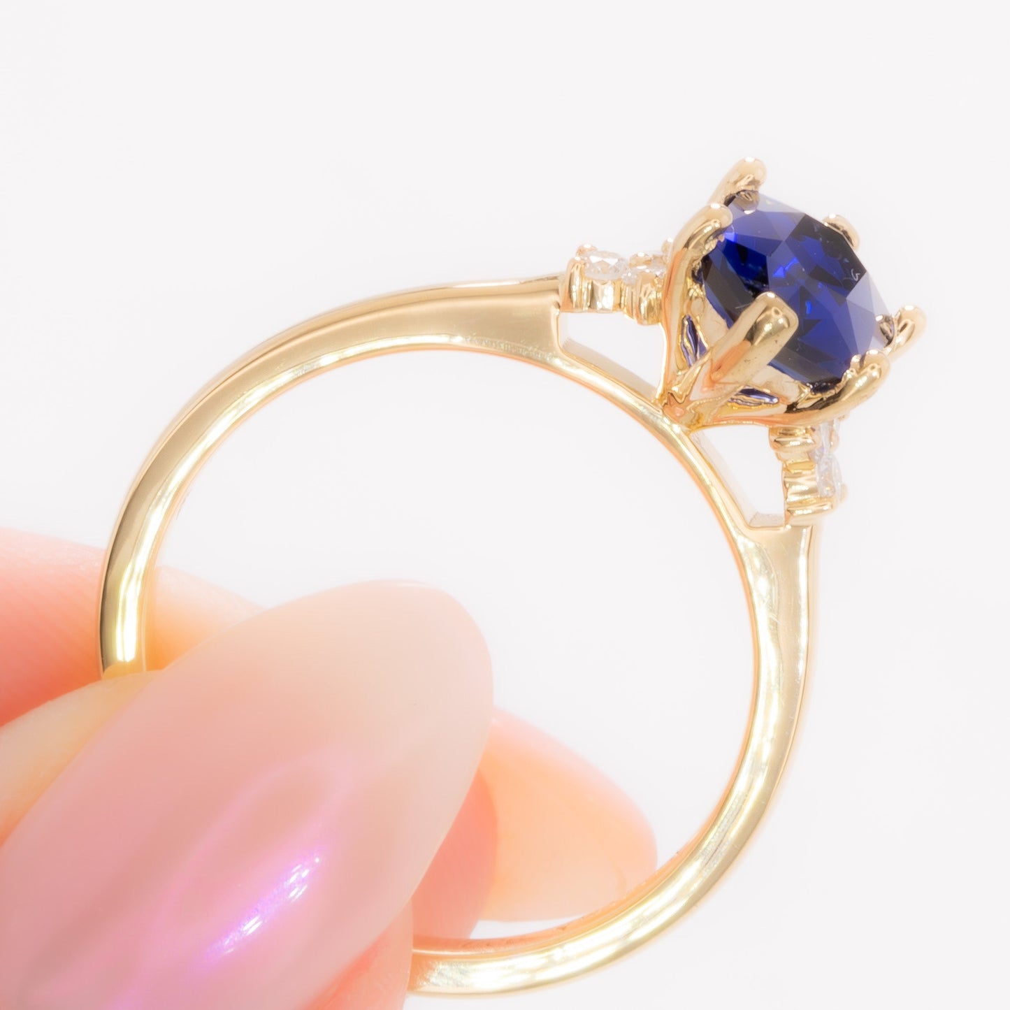 linnea engagement ring with dutch marquise royal blue lab sapphire