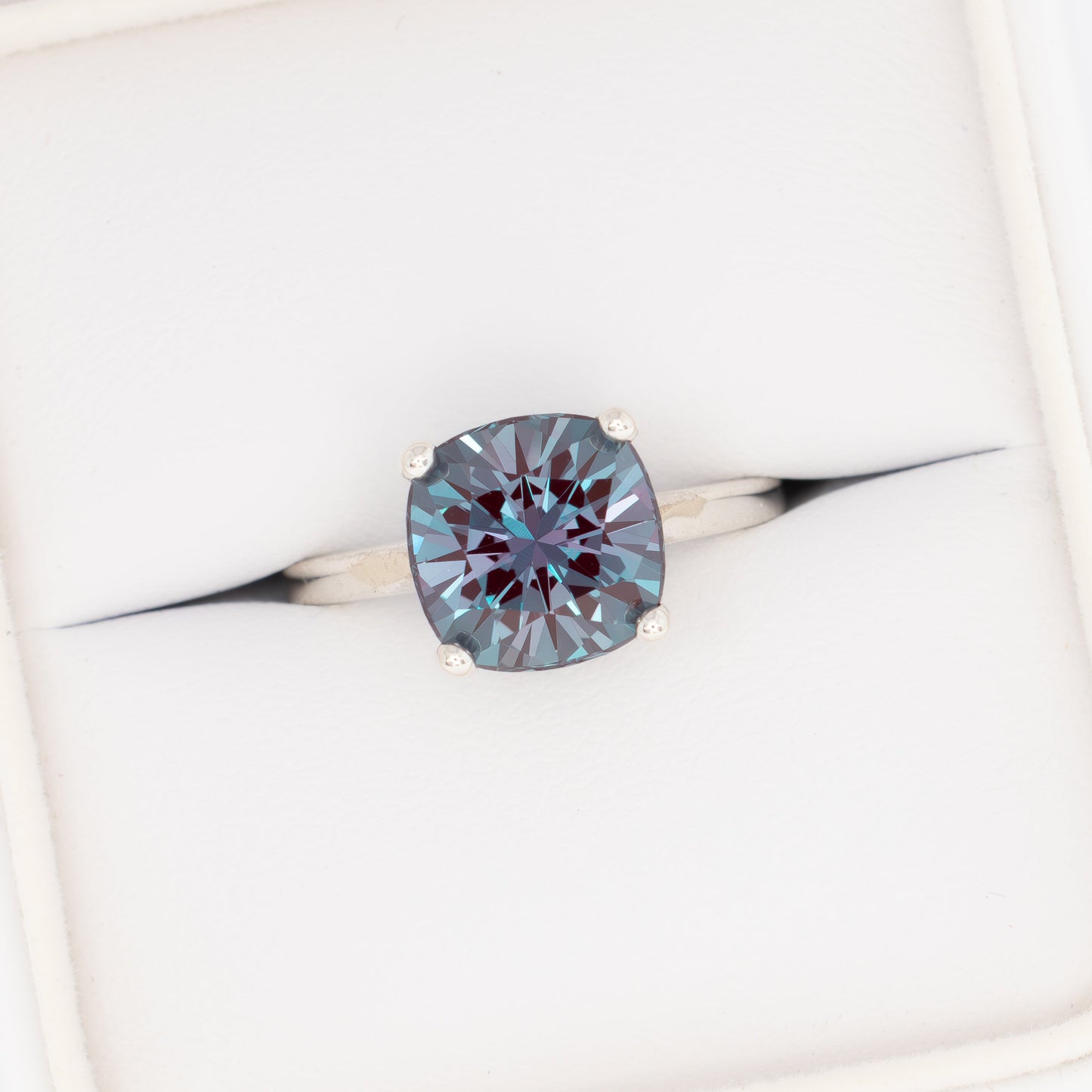 liv solitaire with cushion lab alexandrite