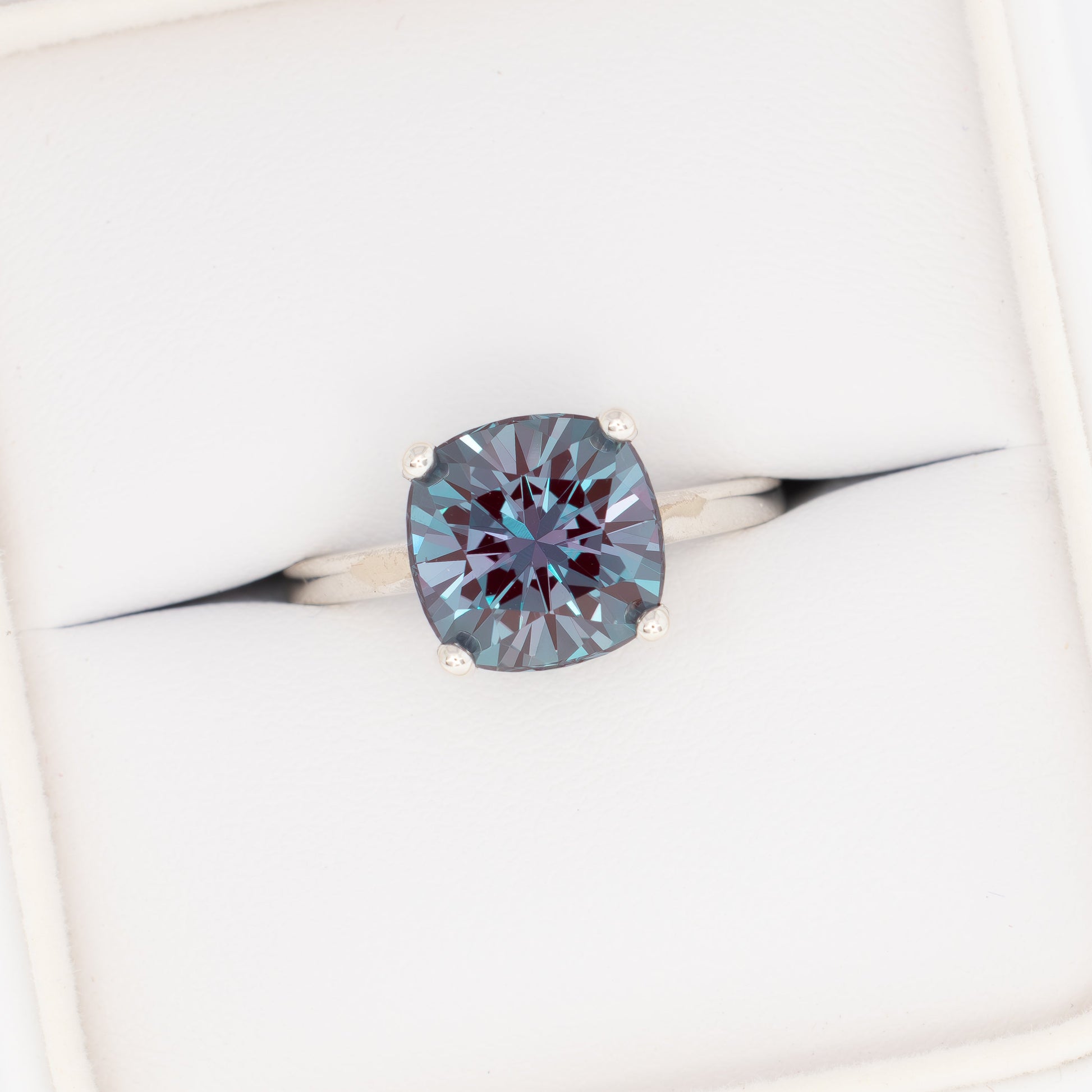 liv solitaire with cushion lab alexandrite