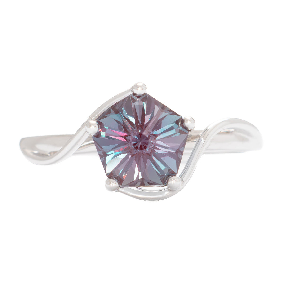liyana bypass solitaire in white gold with hanami flower lab alexandrite