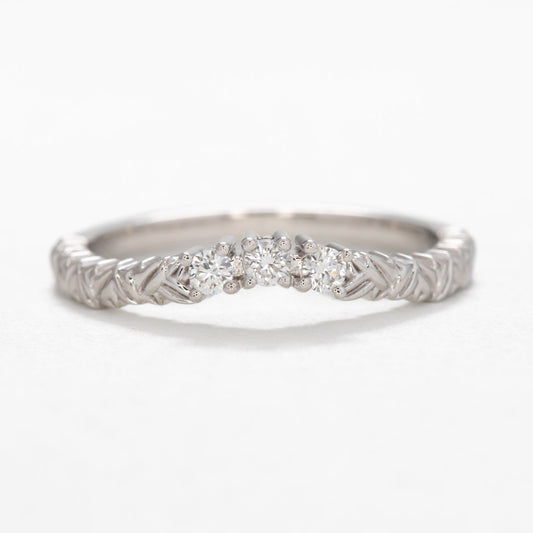 lola white gold wedding set with round lab diamond