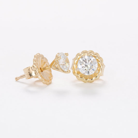 yellow gold lab diamond earrings