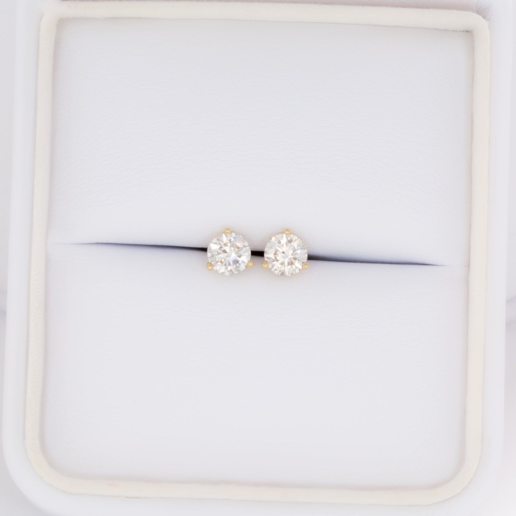 yellow gold lab diamond earrings