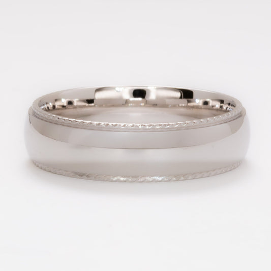 men's band in white gold with rope design