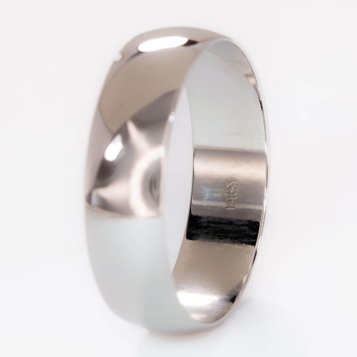 men's classic band in white gold