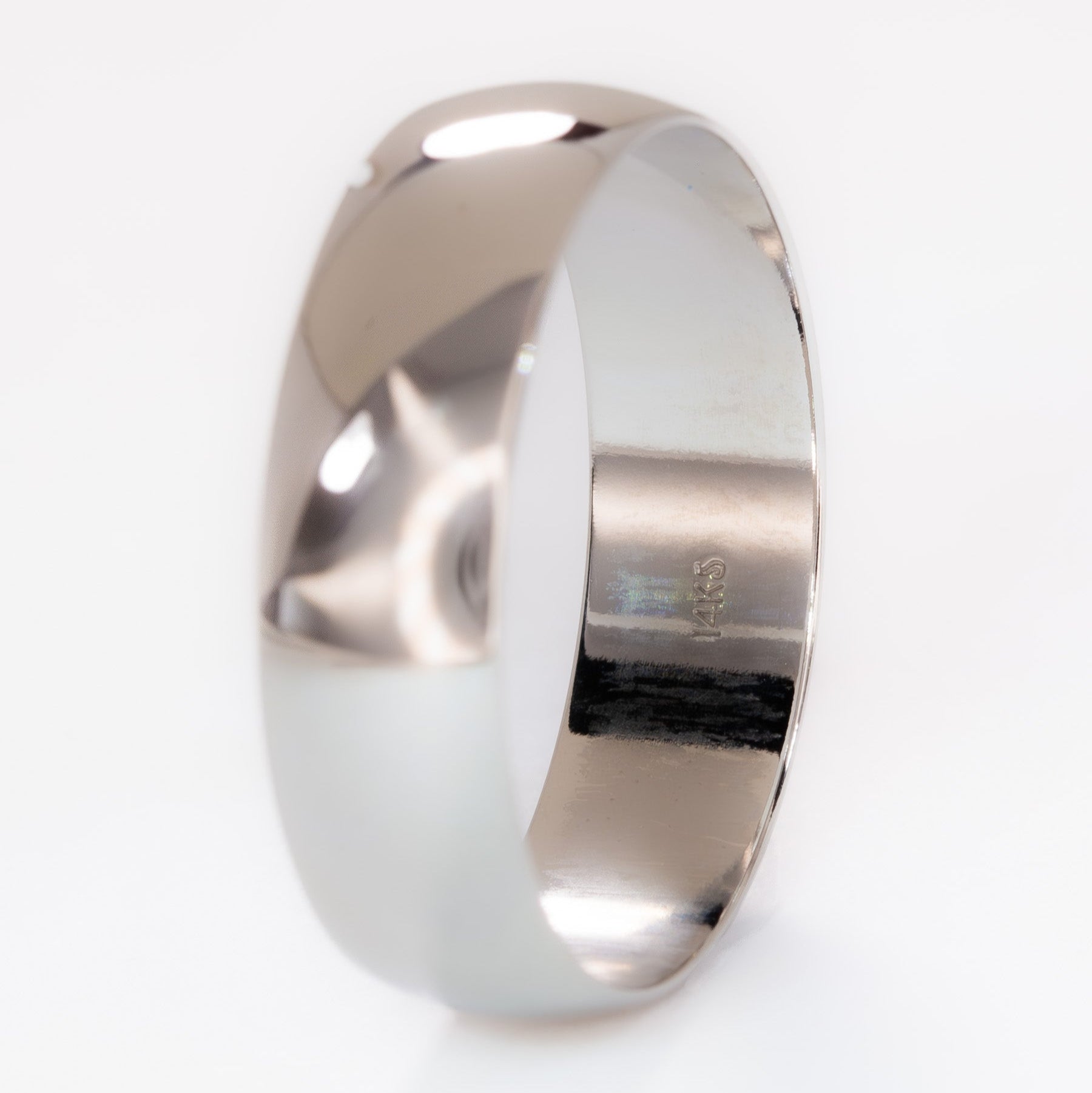 men's classic band in white gold