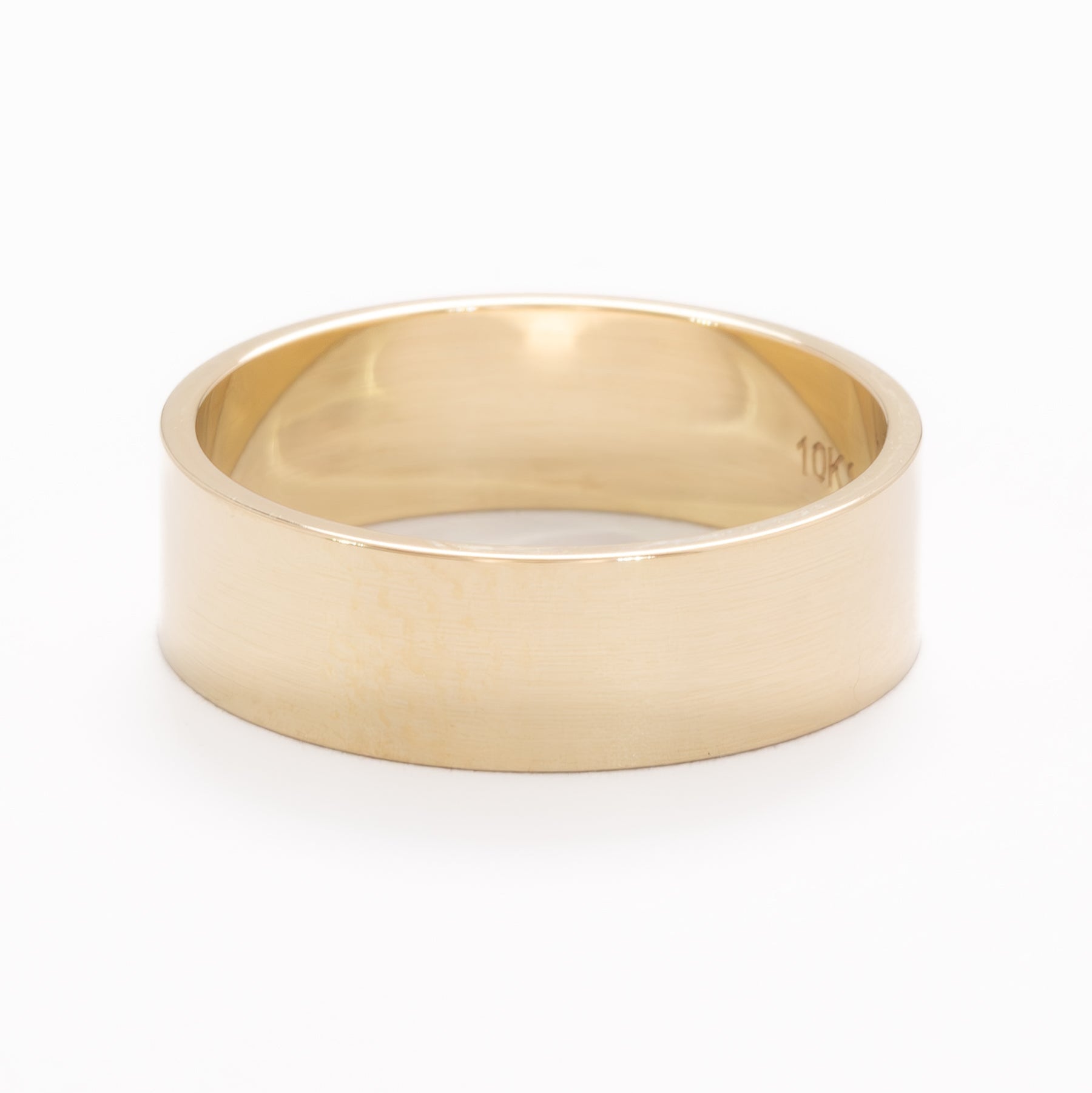 mens flat band in yellow gold