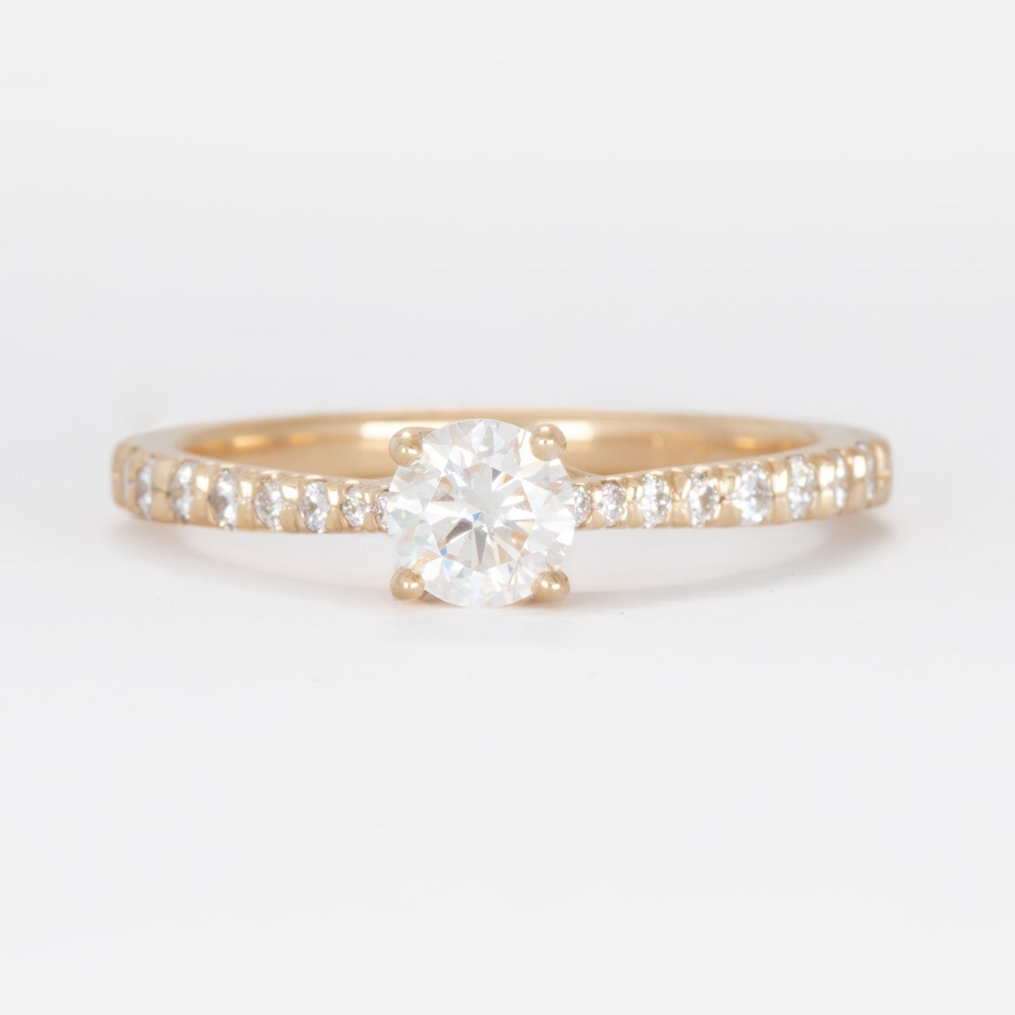 mikayla engagement ring with round brilliant moissanite