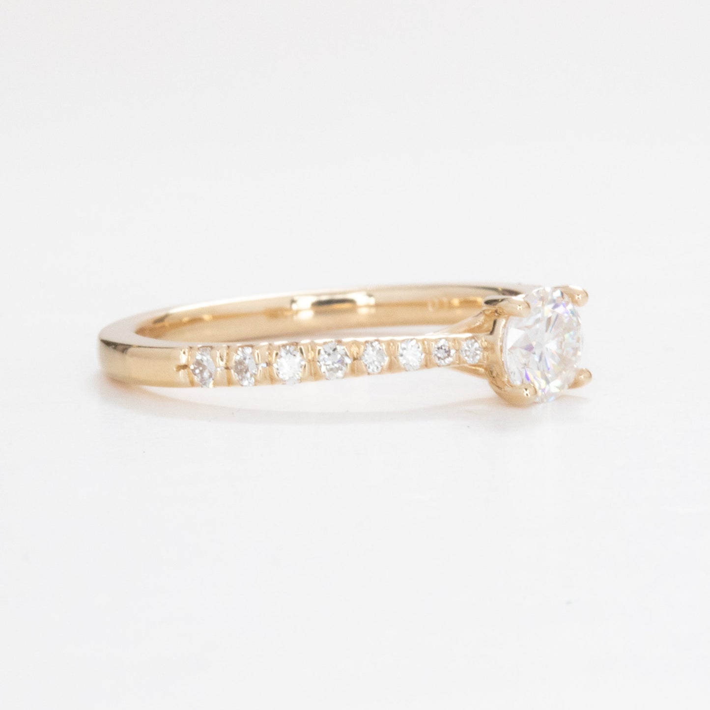 mikayla engagement ring with round brilliant moissanite