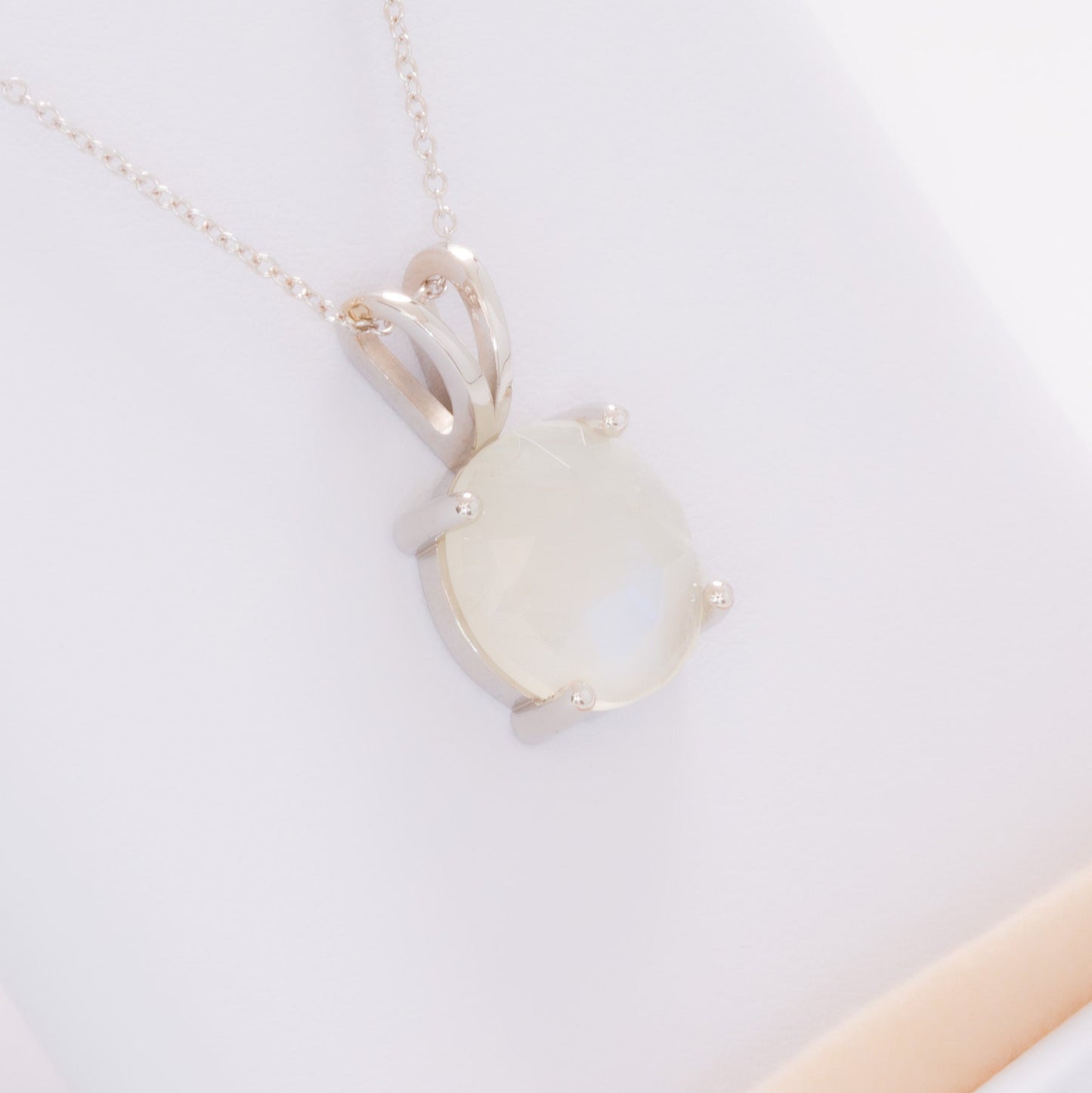 moonstone necklace in white gold