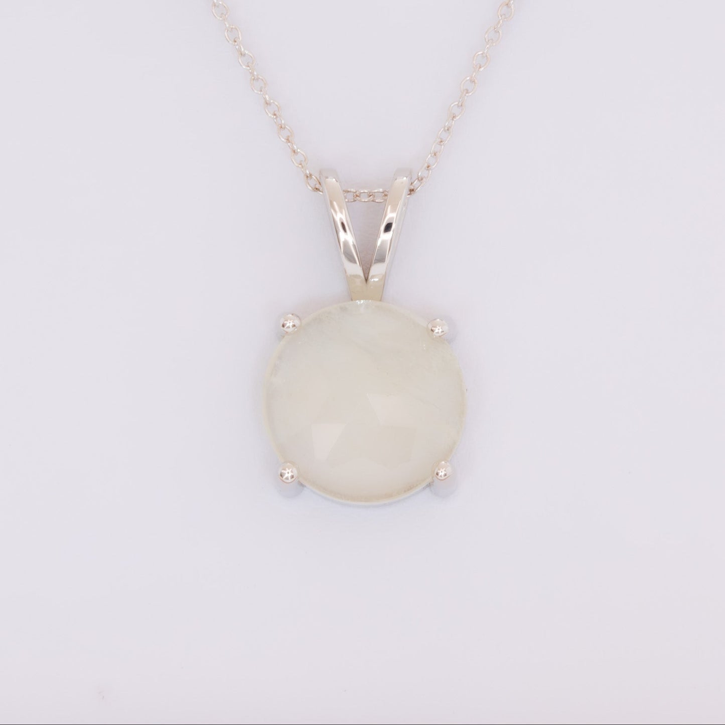 moonstone necklace in white gold