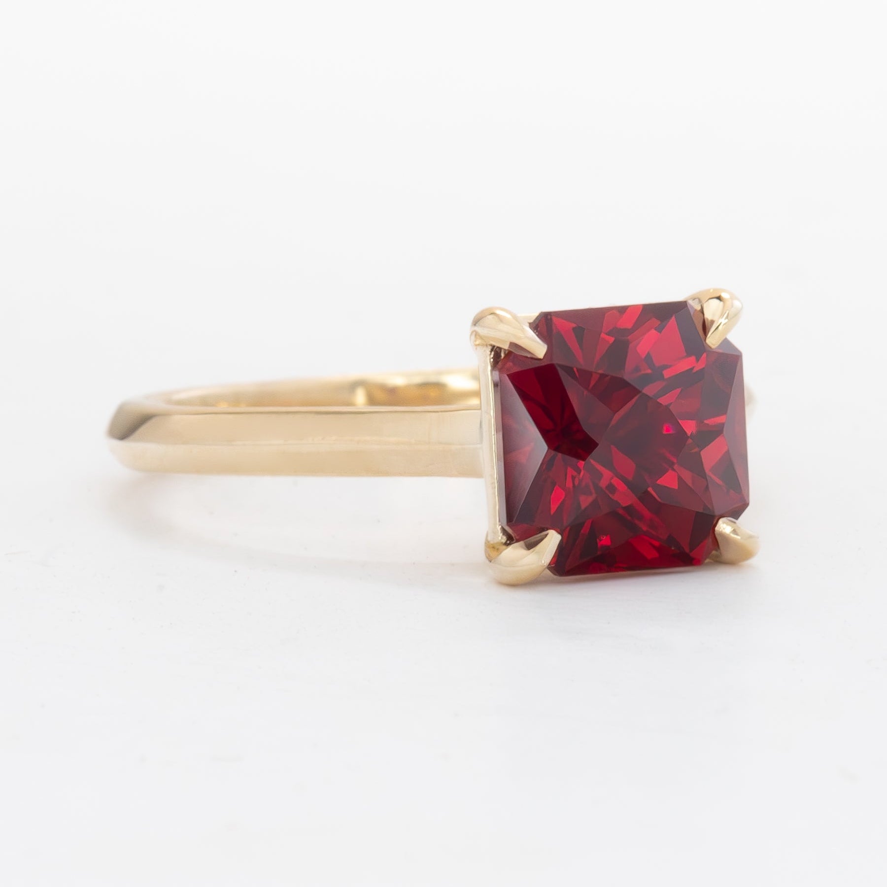 nanea solitaire engagement ring with lab ruby asscher