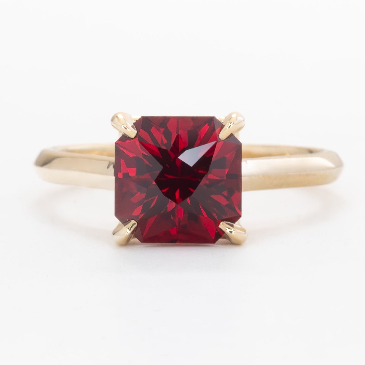 nanea solitaire engagement ring with lab ruby asscher