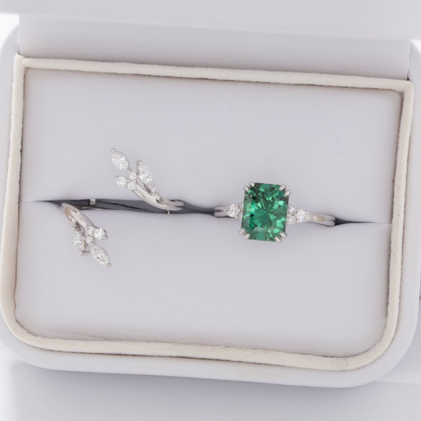 natalia engagement ring with nature inspire wrapped band