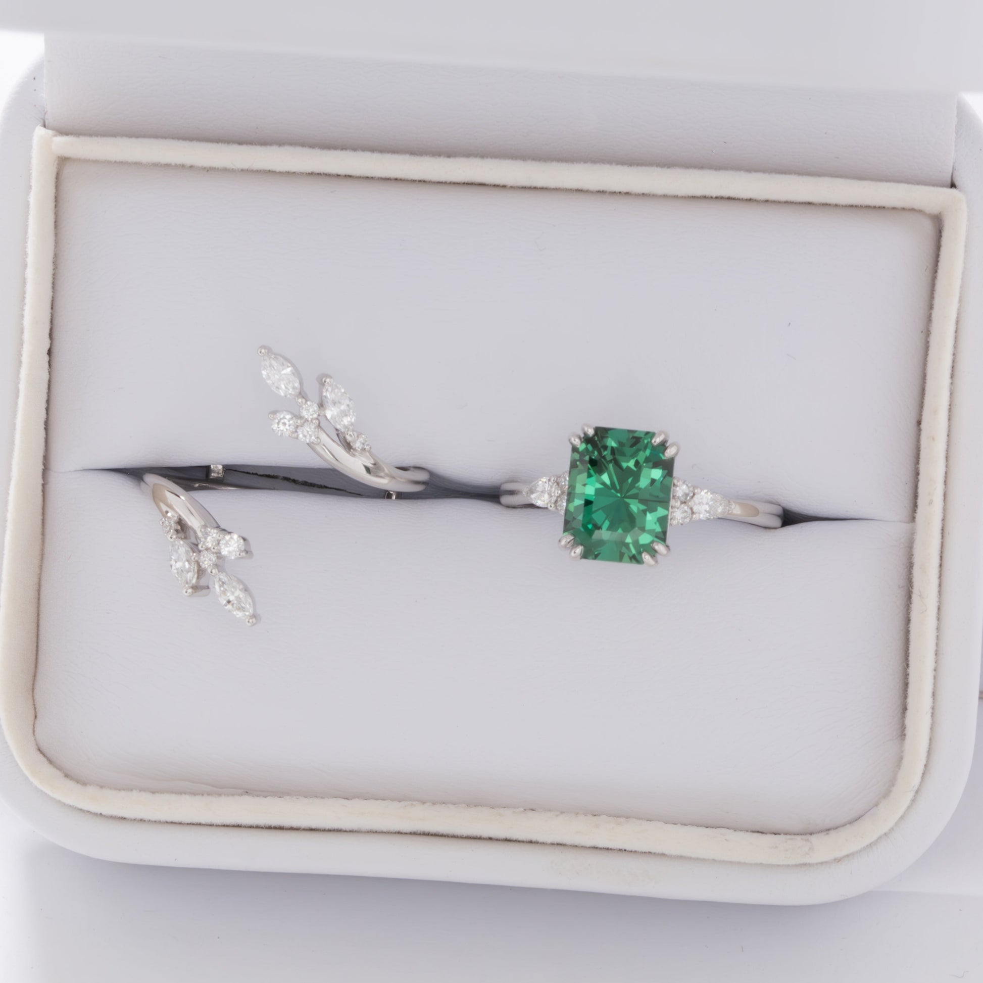 natalia engagement ring with nature inspire wrapped band