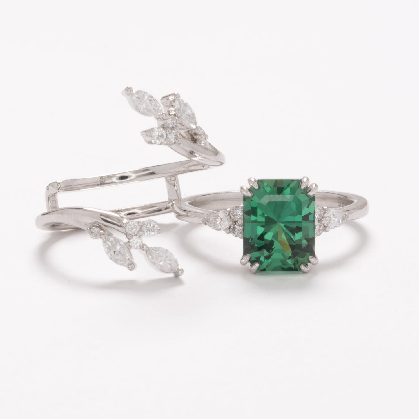 natalia engagement ring with nature inspire wrapped band