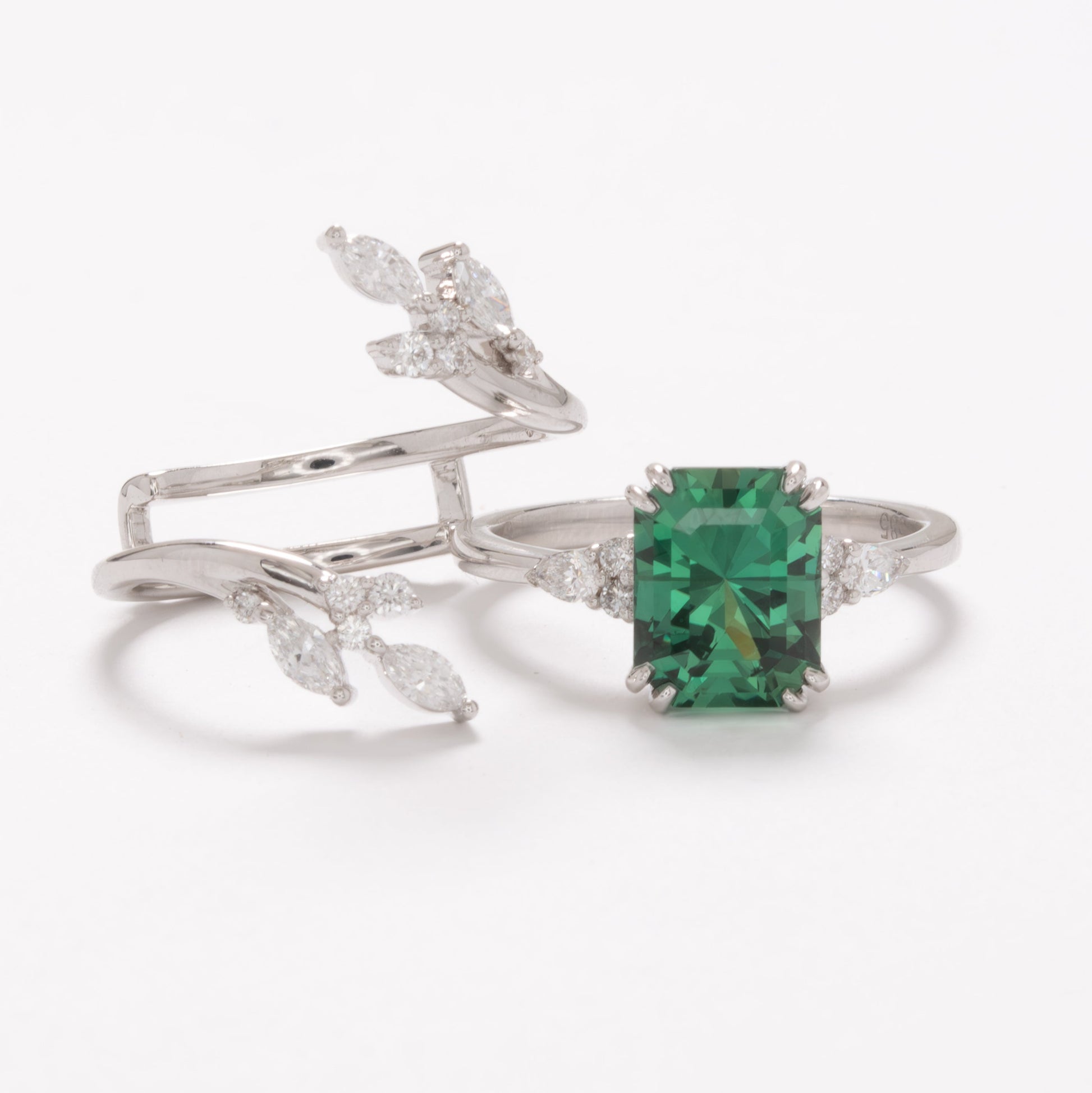 natalia engagement ring with nature inspire wrapped band