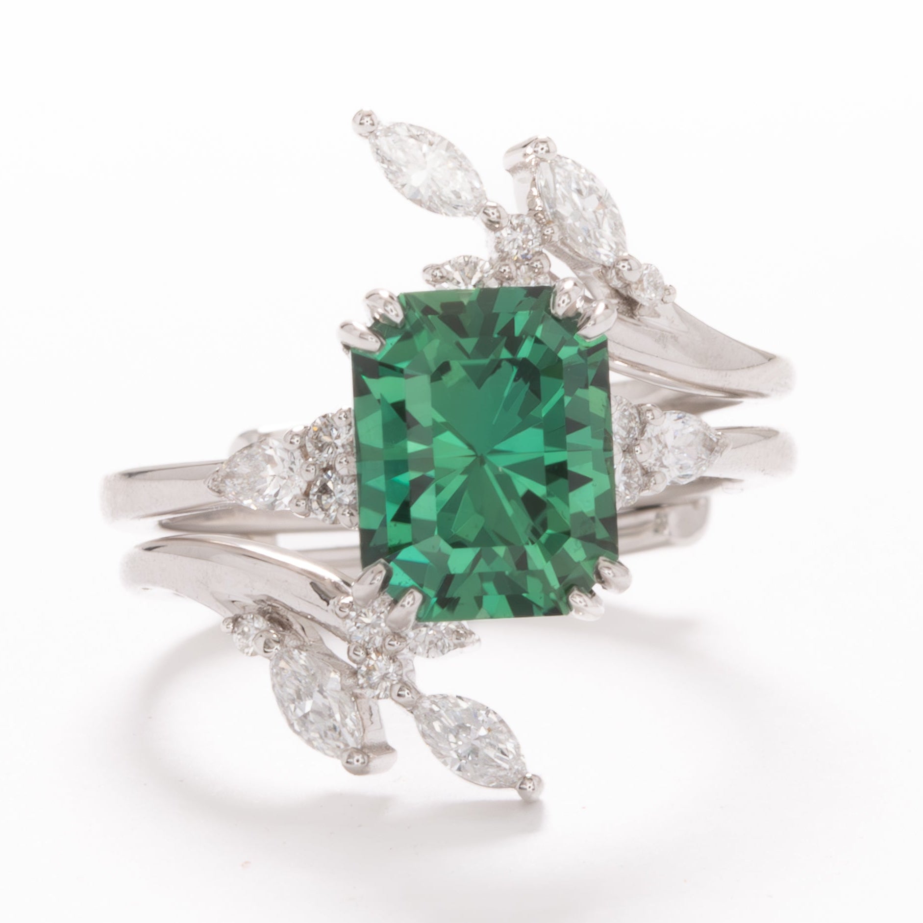 natalia engagement ring with nature inspire wrapped band