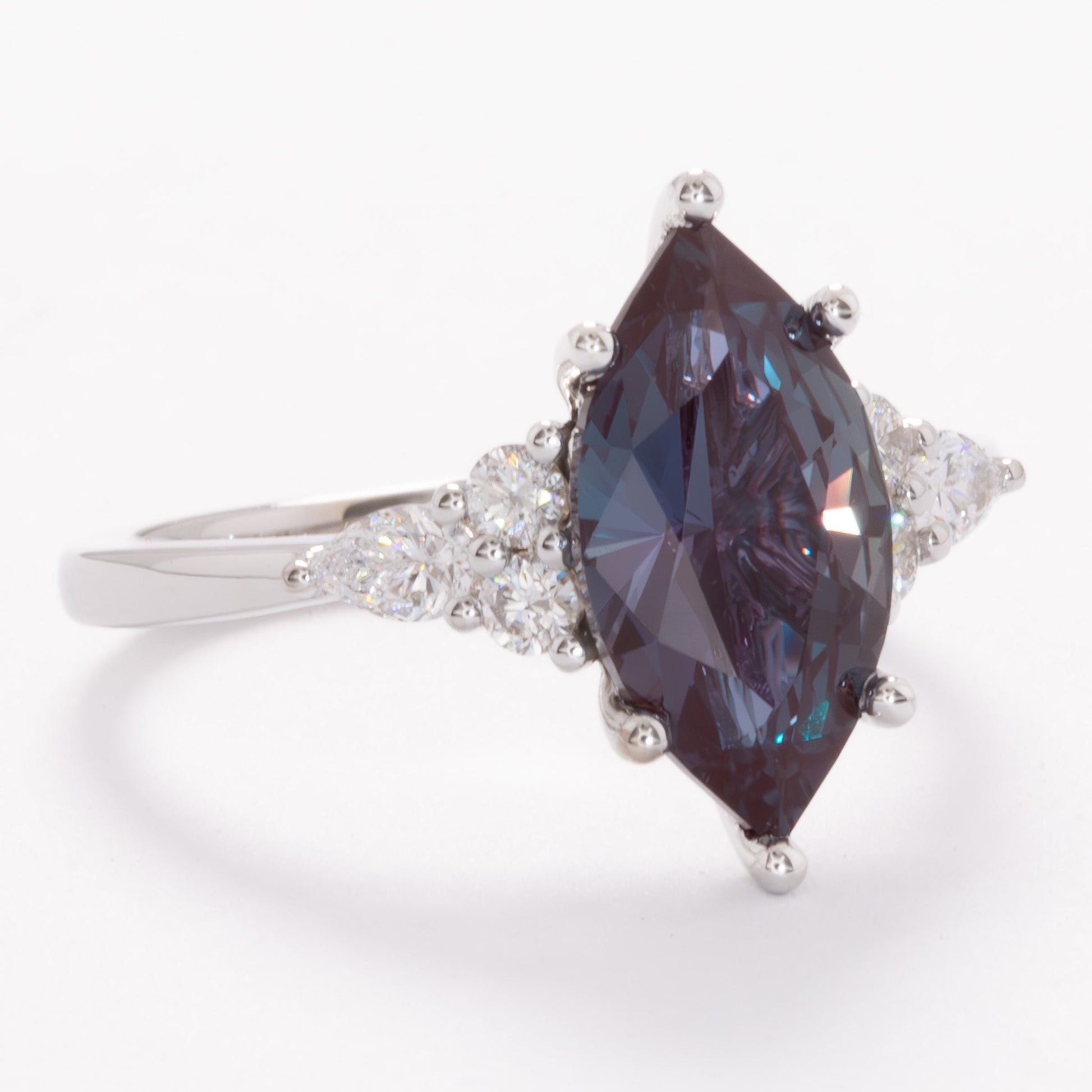 natalia ring with marquise lab alexandrite
