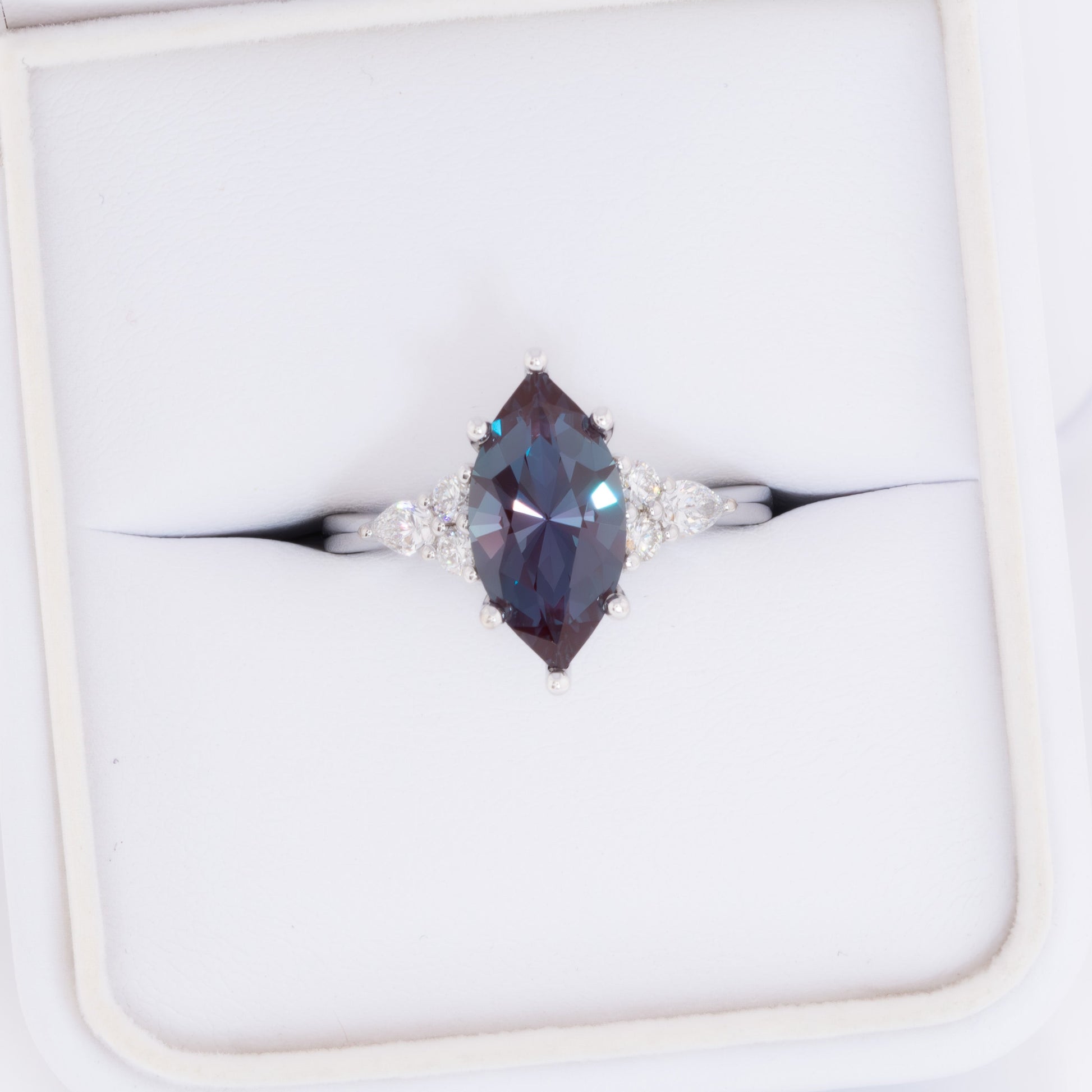 natalia ring with marquise lab alexandrite