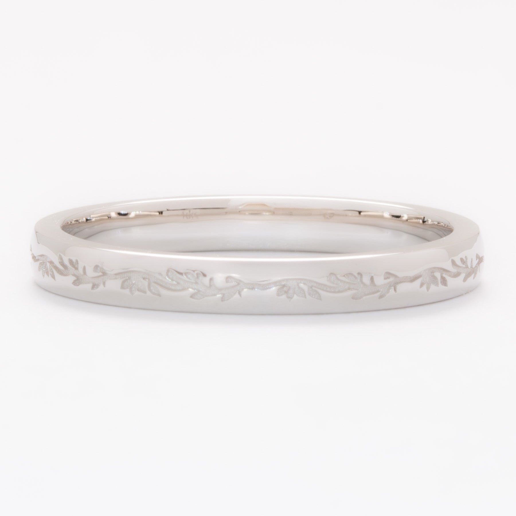 nyla engraved band in white gold