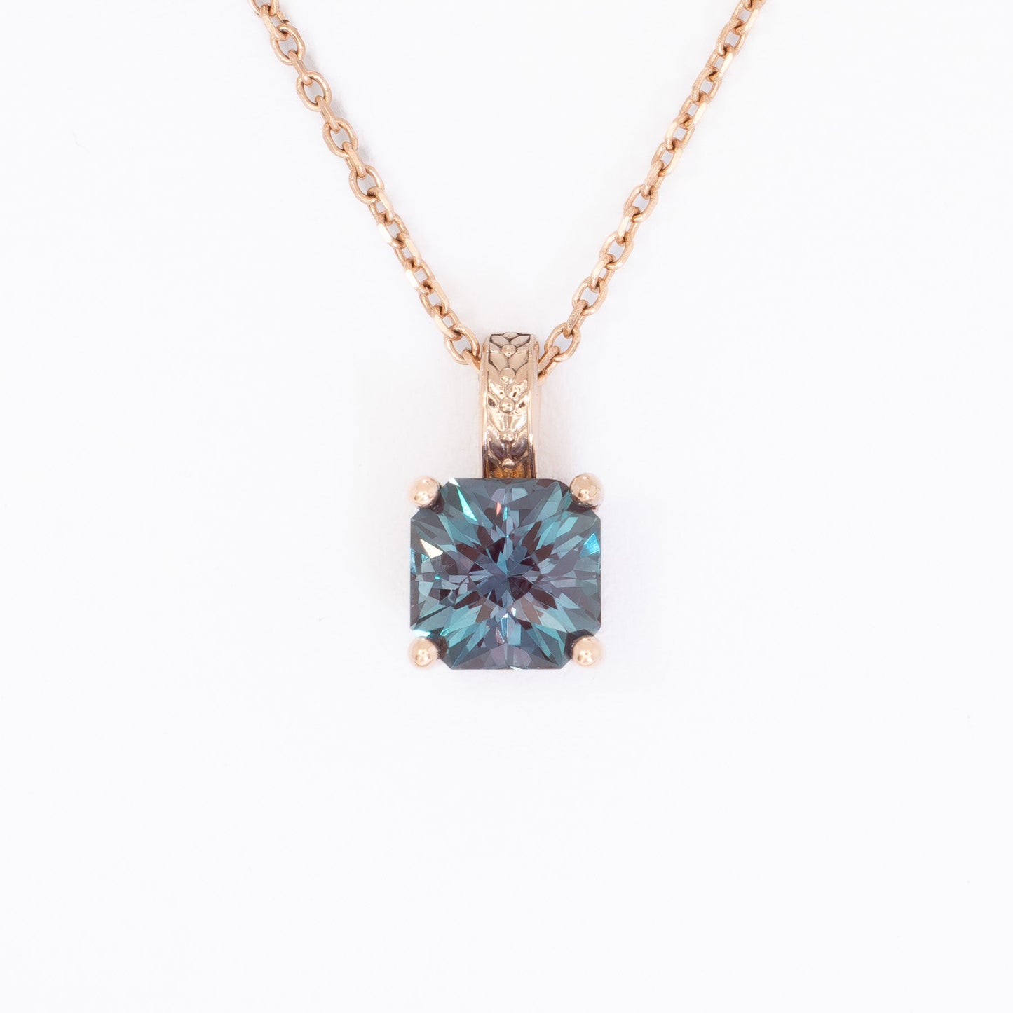 paisley lab alexandrite necklace in rose gold