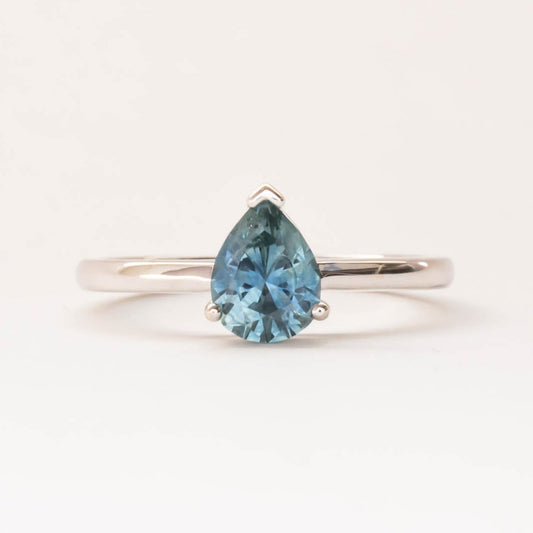 pear montana sapphire engagement ring in white gold 