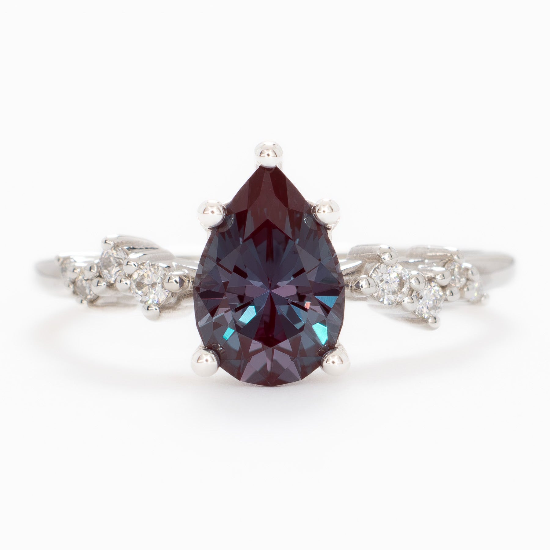 penelope engagement ring with pear lab alexandrite