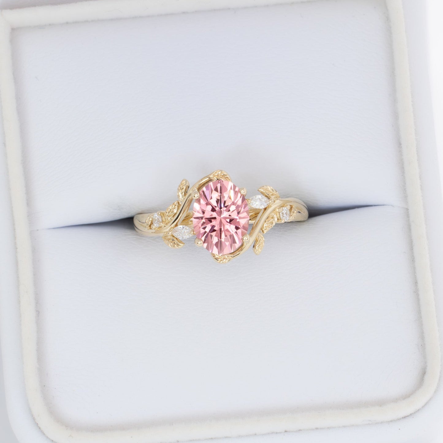 pink lab sapphire oval airam nature inspired ring