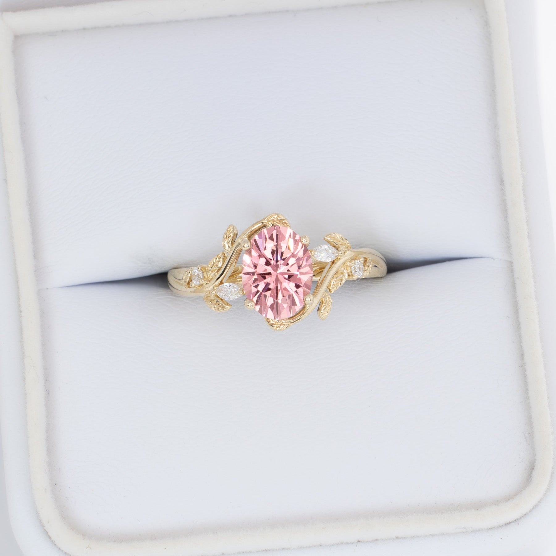 pink lab sapphire oval airam nature inspired ring