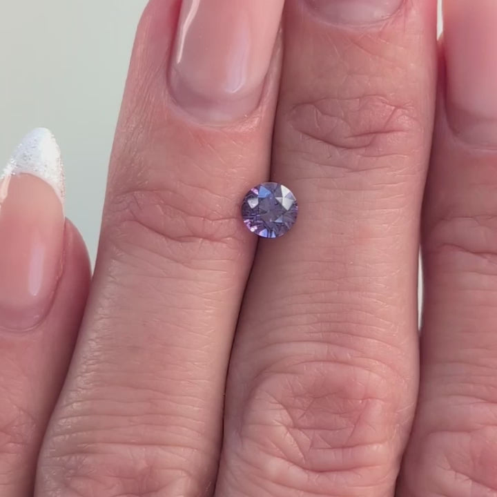 AF0139 0.72ct purple rose cut round african sapphire