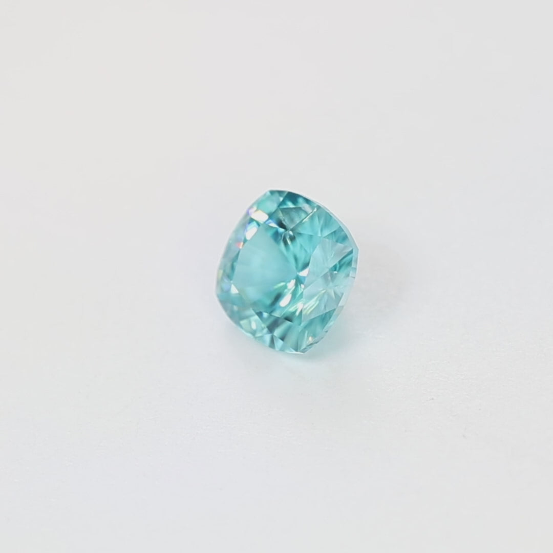 ZR0142 1.56ct nova cushion blue zircon