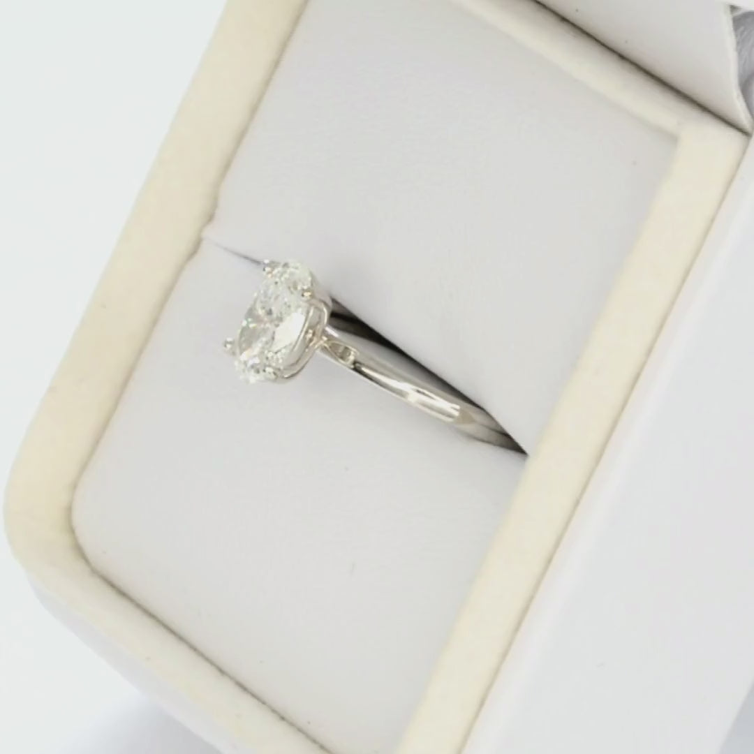 oval lab diamond solitaire in white gold