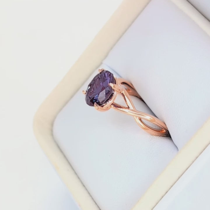 fifer solitaire engagement ring with oval lab alexandrite