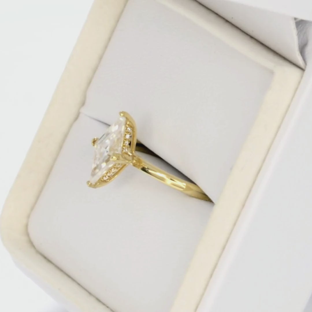aria hidden halo moissanite engagement ring