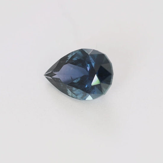 AF0130 1.42ct eden pear medium dark rich blue african sapphire