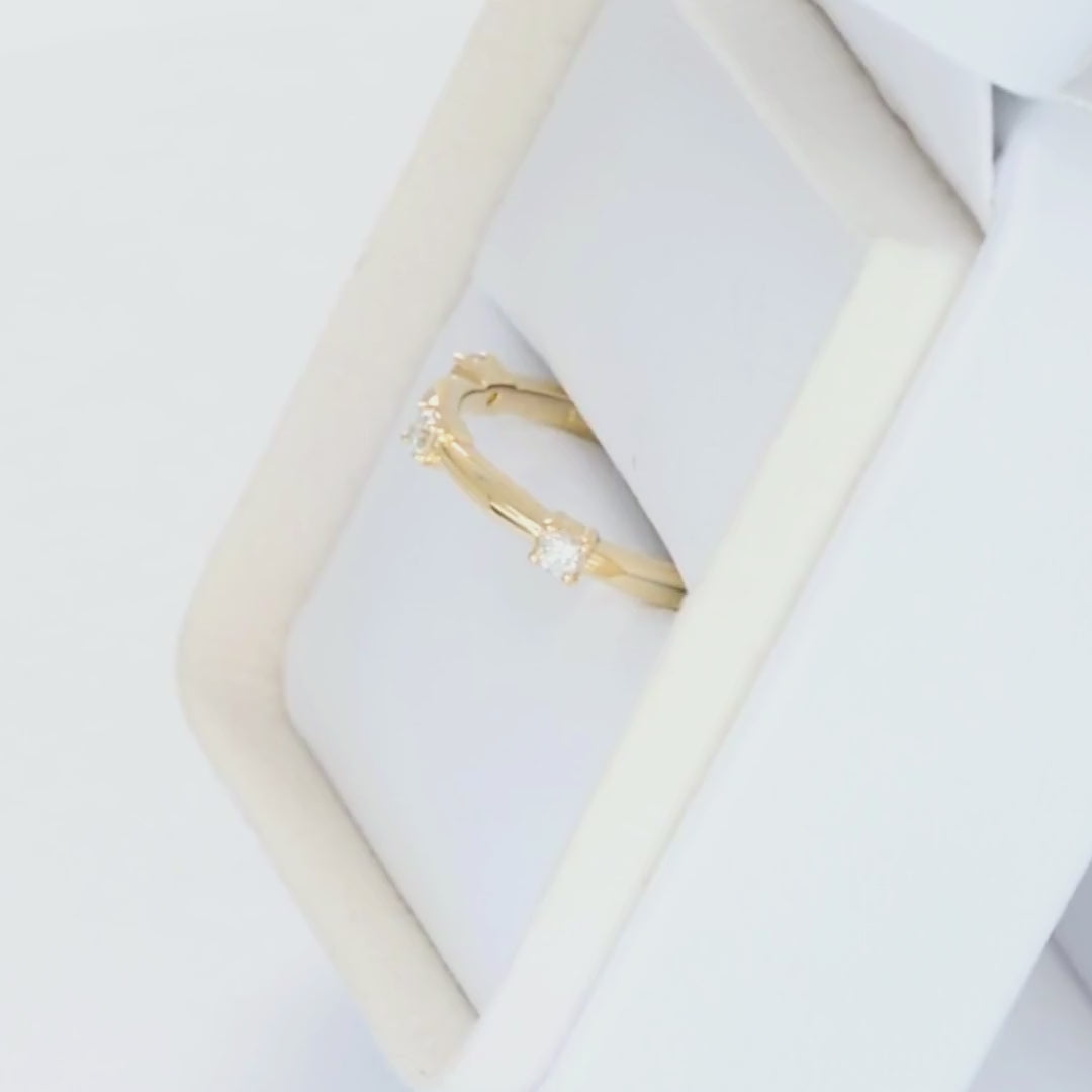 shaylee band in yellow gold with lab diamonds
