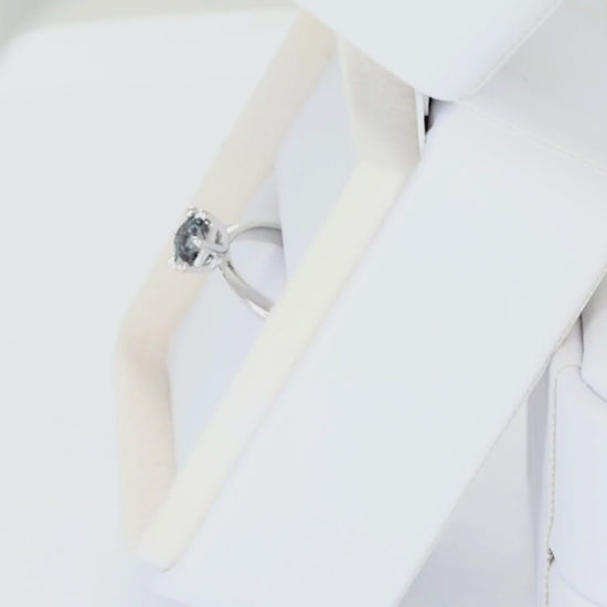 charlotte solitaire ring in white gold with hex lab alexandrite