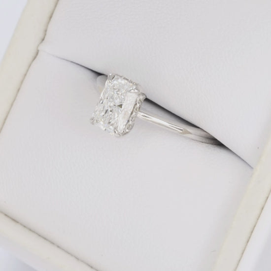 Lab Diamond Hidden Halo ring in white gold