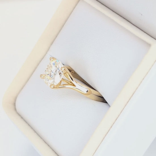 elin solitaire engagement ring with round moissanite