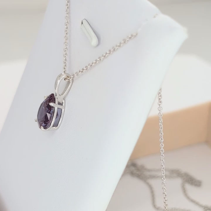 marley necklace with pear lab alexandrite
