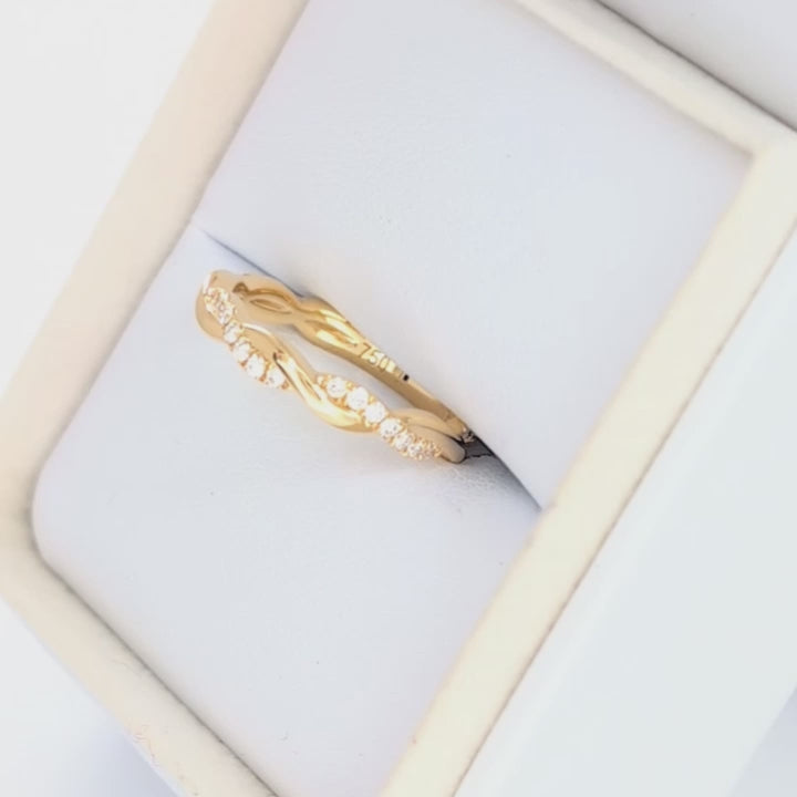 odette infinity band with lab diamonds in yellow gold