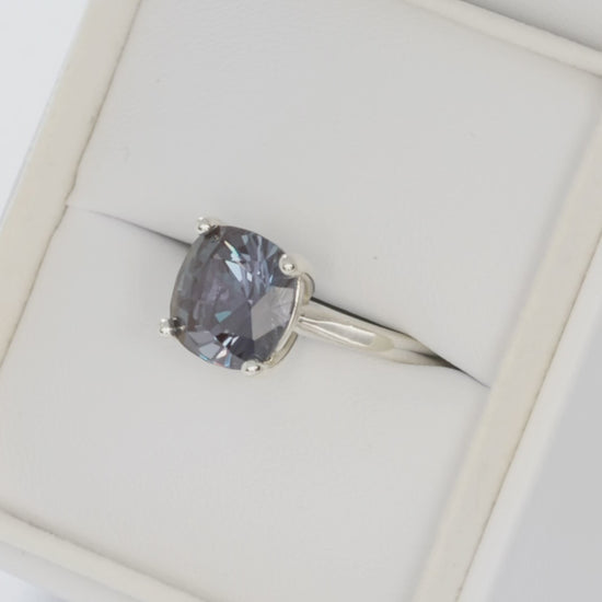 liv solitaire with cushion lab alexandrite