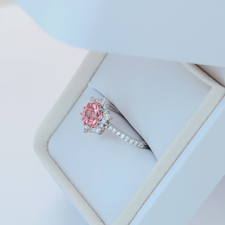 aurora halo snowflake inspired engagement ring