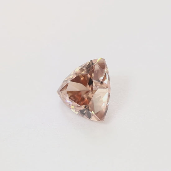 ZR0134 3.09ct tachyon trillion peach champagne zircon